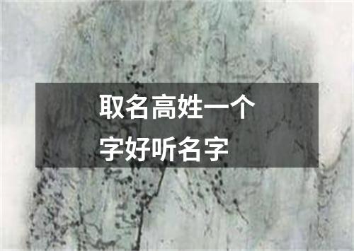 取名高姓一个字好听名字