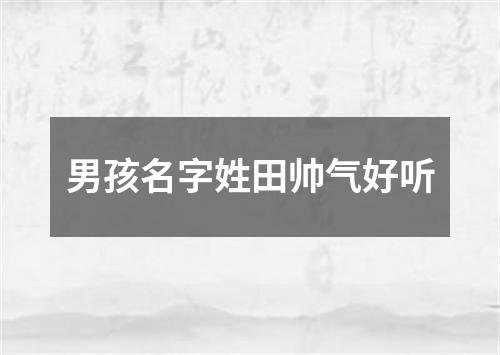 男孩名字姓田帅气好听