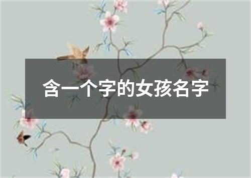 含一个字的女孩名字