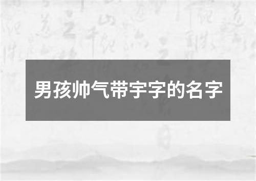 男孩帅气带宇字的名字