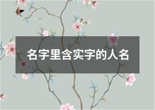 名字里含实字的人名