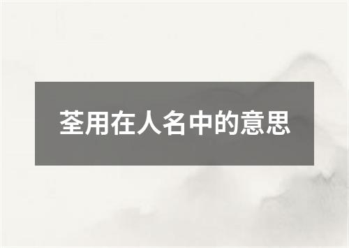 荃用在人名中的意思