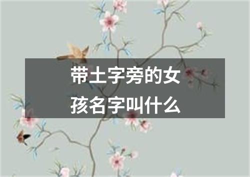 带土字旁的女孩名字叫什么