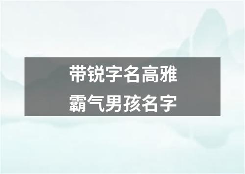 带锐字名高雅霸气男孩名字