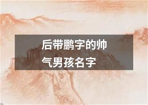 后带鹏字的帅气男孩名字