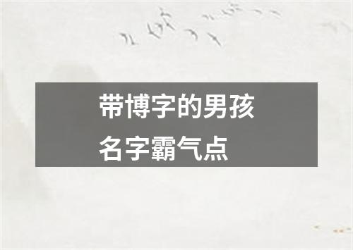 带博字的男孩名字霸气点