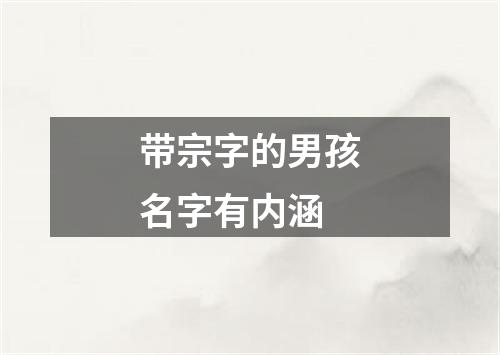 带宗字的男孩名字有内涵