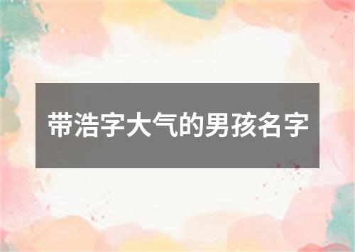 带浩字大气的男孩名字