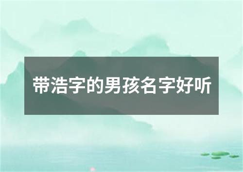 带浩字的男孩名字好听