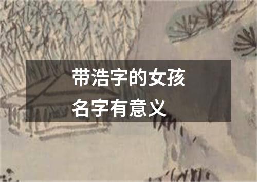 带浩字的女孩名字有意义