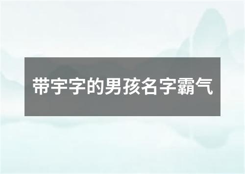 带宇字的男孩名字霸气