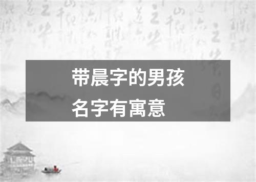 带晨字的男孩名字有寓意