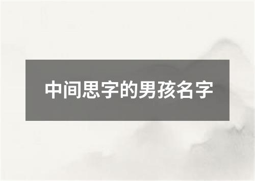 中间思字的男孩名字