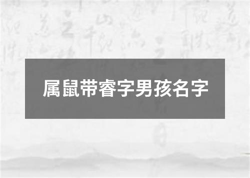 属鼠带睿字男孩名字