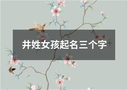 井姓女孩起名三个字