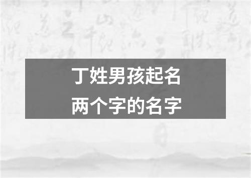 丁姓男孩起名两个字的名字