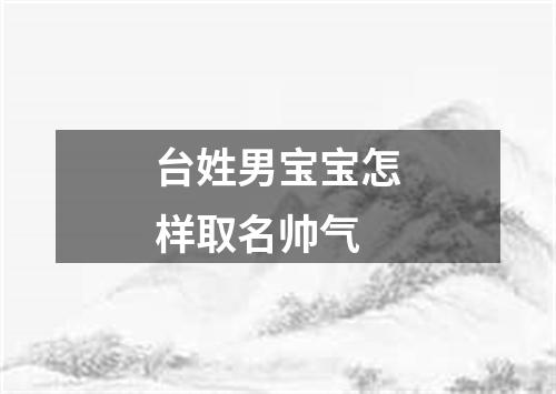 台姓男宝宝怎样取名帅气