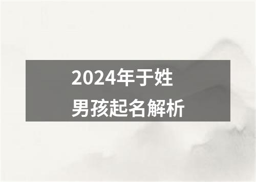 2024年于姓男孩起名解析