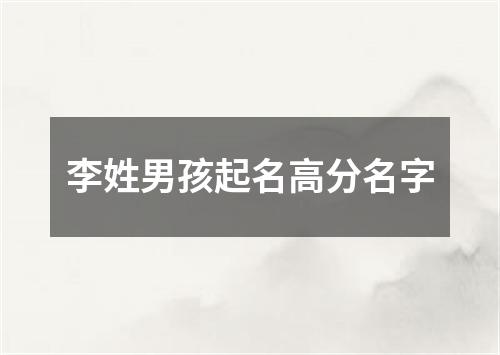 李姓男孩起名高分名字