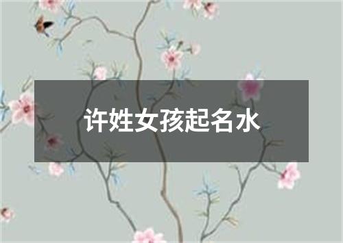 许姓女孩起名水