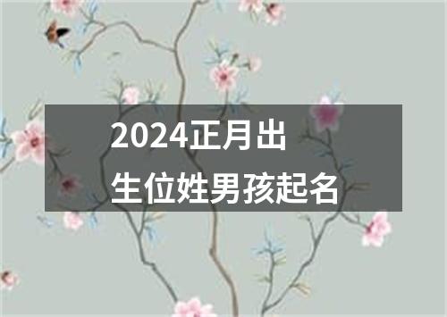 2024正月出生位姓男孩起名