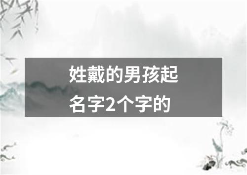 姓戴的男孩起名字2个字的