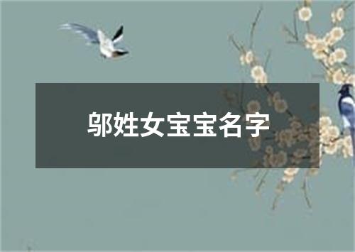 邬姓女宝宝名字