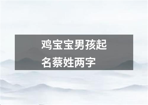 鸡宝宝男孩起名蔡姓两字