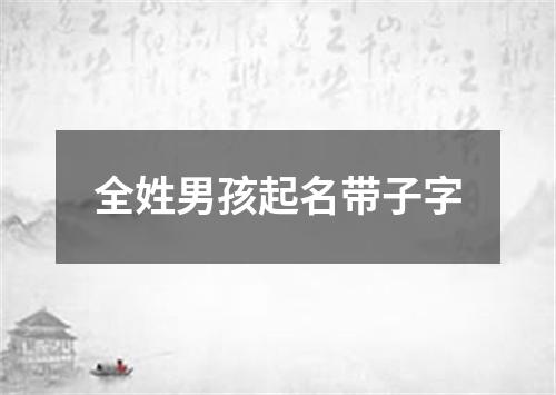 全姓男孩起名带子字