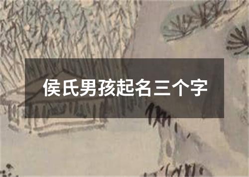 侯氏男孩起名三个字