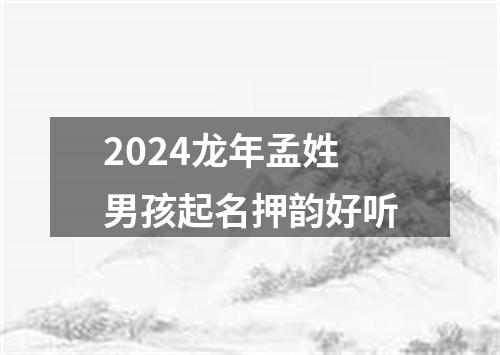 2024龙年孟姓男孩起名押韵好听