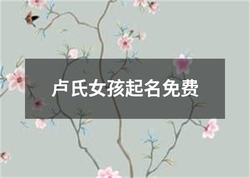 卢氏女孩起名免费