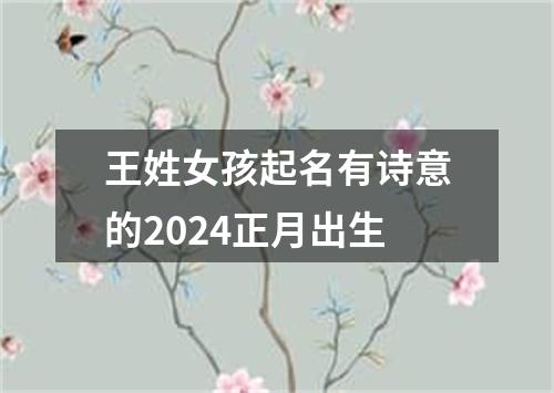 王姓女孩起名有诗意的2024正月出生