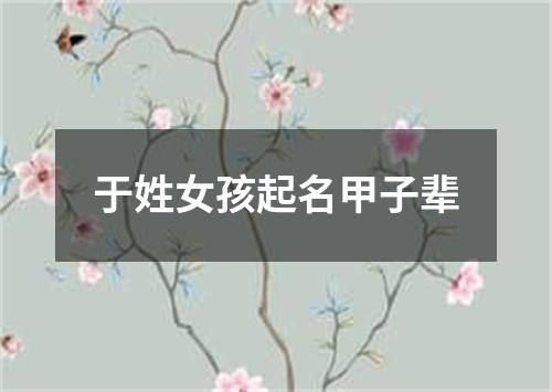 于姓女孩起名甲子辈