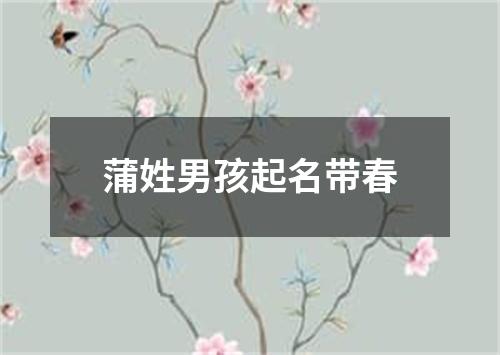 蒲姓男孩起名带春