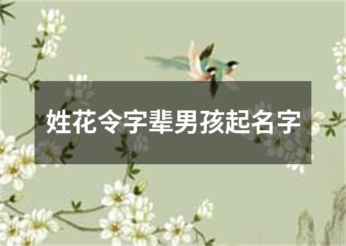 姓花令字辈男孩起名字