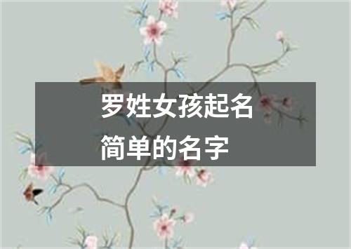 罗姓女孩起名简单的名字