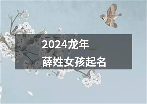 2024龙年薛姓女孩起名