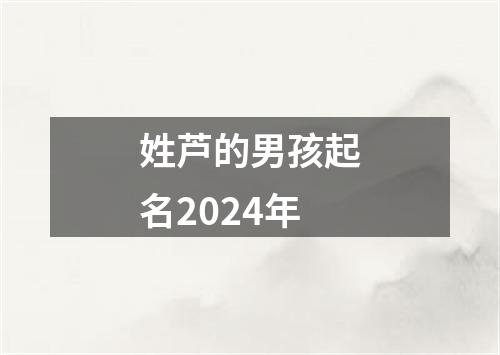 姓芦的男孩起名2024年