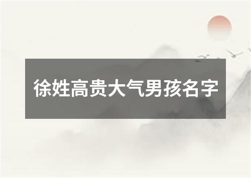 徐姓高贵大气男孩名字