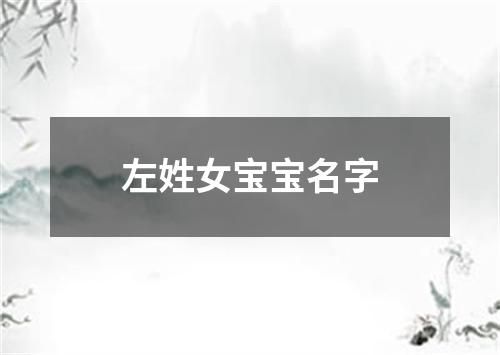 左姓女宝宝名字