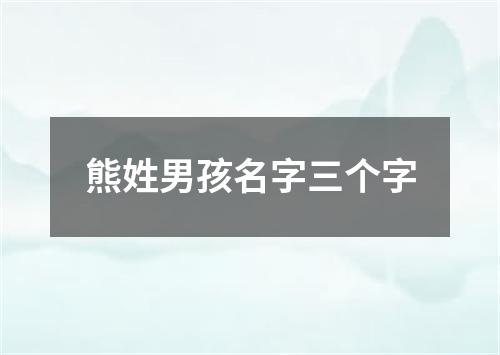 熊姓男孩名字三个字