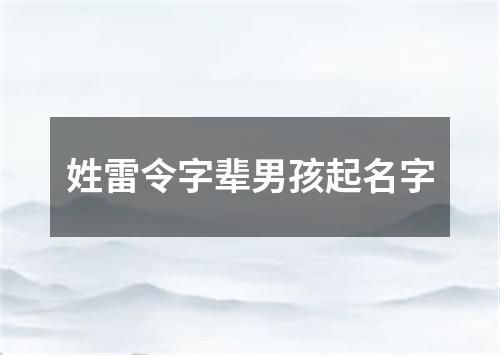 姓雷令字辈男孩起名字