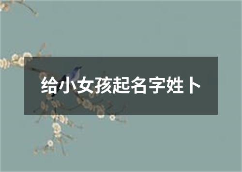 给小女孩起名字姓卜