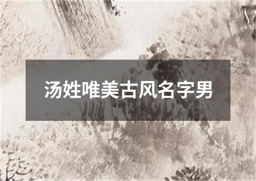 汤姓唯美古风名字男