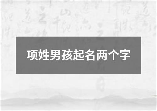 项姓男孩起名两个字