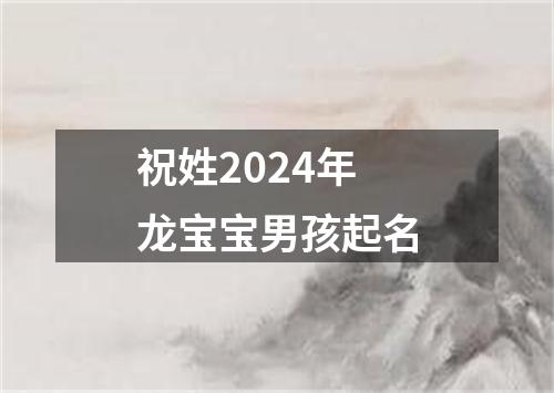 祝姓2024年龙宝宝男孩起名