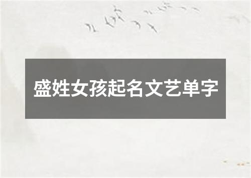 盛姓女孩起名文艺单字