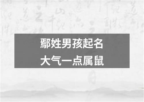 鄢姓男孩起名大气一点属鼠