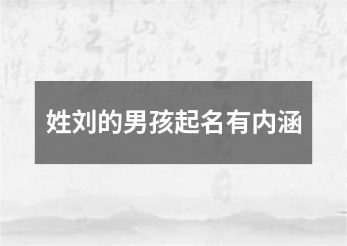 姓刘的男孩起名有内涵